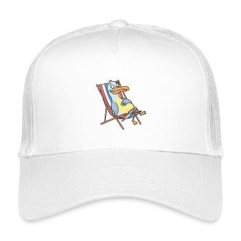 Relaxed beach pelican - Kids’ Trucker Cap - white - Front