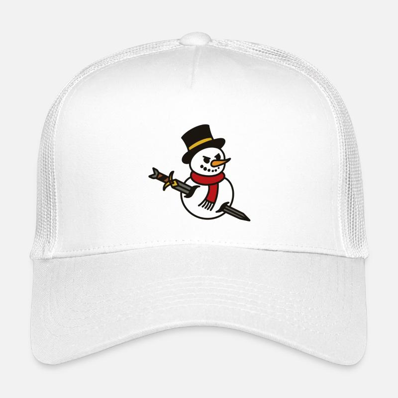 Aggressiver Schneemann mit Messer - Kinder Trucker-Cap - Weiß