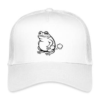 Furzender Frosch Furz Pups furzen Kröte pupsen  - Kinder Trucker-Cap - Weiß - Vorne