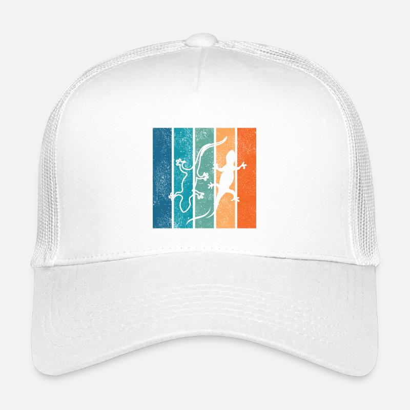 Geckos in rainbow stripes Kids’ Trucker Cap