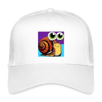 Schnecke - Kinder Trucker-Cap - Weiß - Vorne