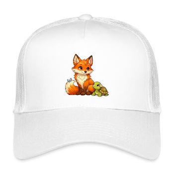 Fuchs und eine niedliche Schildkröte - Kinder Trucker-Cap - Weiß - Vorne