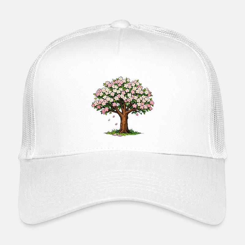 Arbre fleuri aux fleurs roses et blanches Casquette trucker enfant