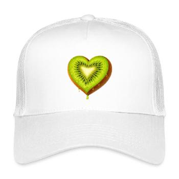 Illustration de Kiwi juteux en forme de cœur - Casquette trucker enfant - blanc - Devant