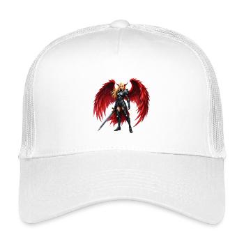 Karmesinroter geflügelter Krieger - Kinder Trucker-Cap - Weiß - Vorne