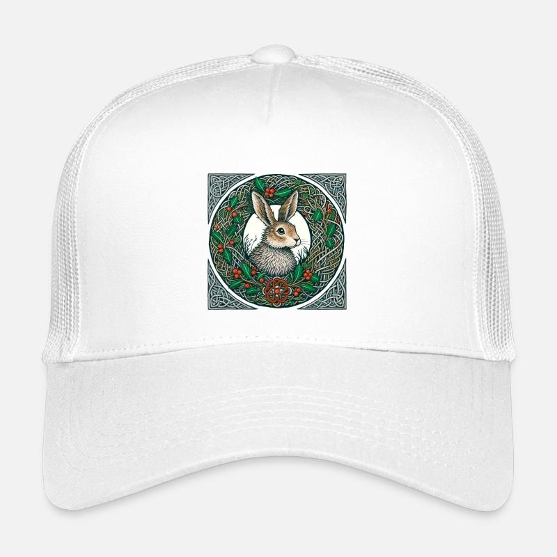Hase im keltischen Winterkranz - Kinder Trucker-Cap - Weiß