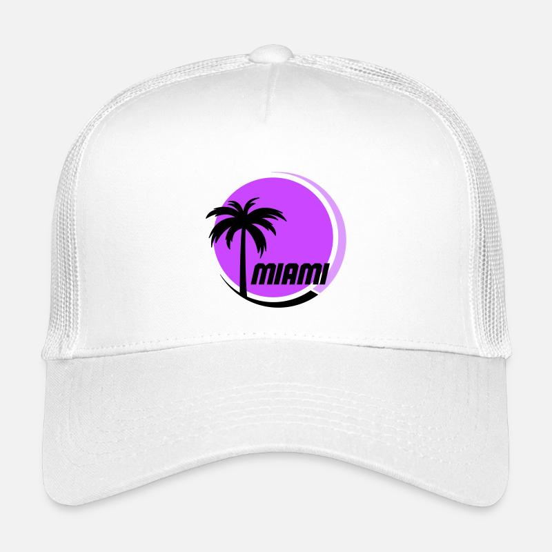 Miami Palmen Neon Retro Kinder Trucker-Cap