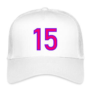15. 15 YEARS. 15th ANNIVERSARY. 15 YEAR ANNIVERSARY. - Kids’ Trucker Cap - white - Front