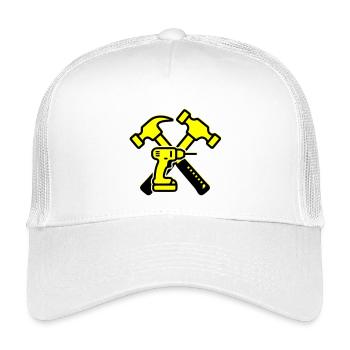 Werkzeug Bohrer Hämmer Gelb - Kinder Trucker-Cap - Weiß - Vorne