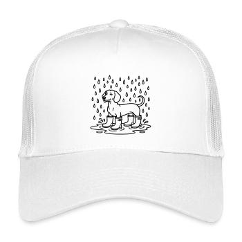 dackel im regen witzig gummistiefel - Kinder Trucker-Cap - Weiß - Vorne