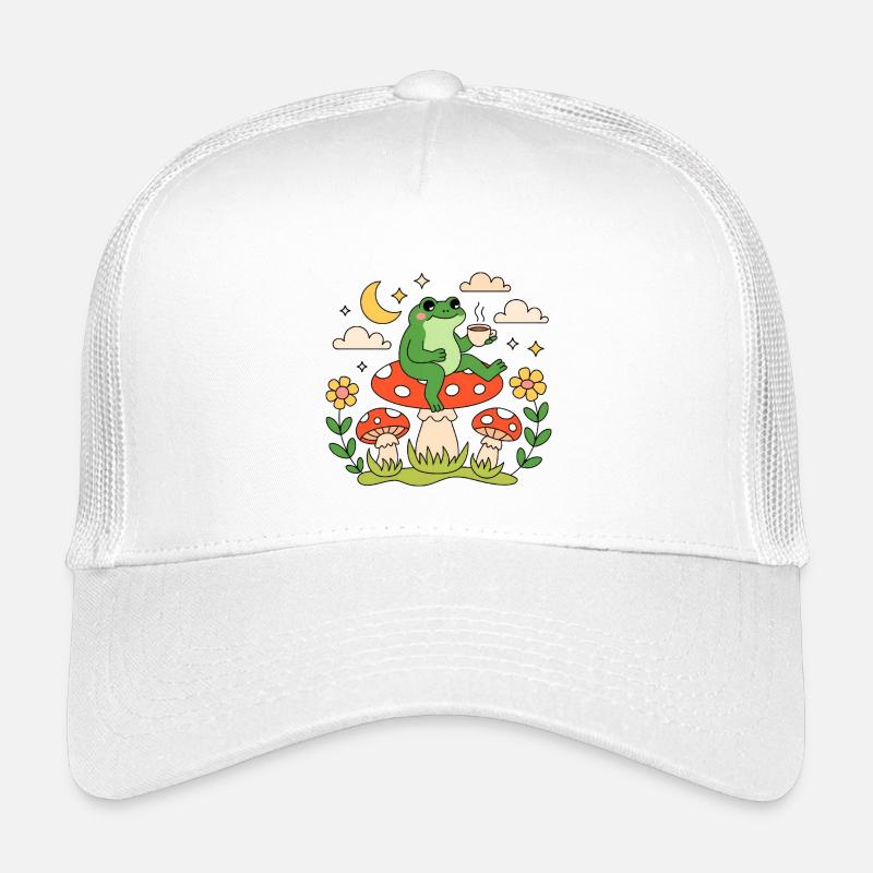 Cottagecore Frog Mushroom Coffee Kids’ Trucker Cap