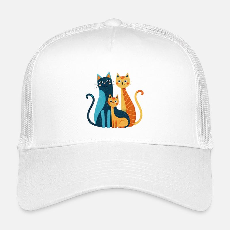 Bright Cat Trio: Modern Whimsy Kids’ Trucker Cap