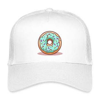 Donut Mintblau Glanz - Kinder Trucker-Cap - Weiß - Vorne