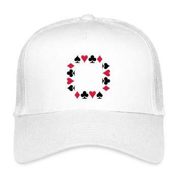 Cartes - Poker - Bridge - Casquette trucker enfant - blanc - Devant