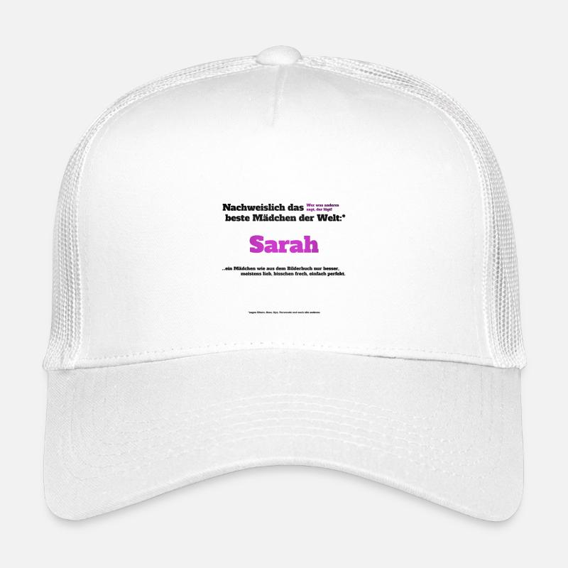Ich bin Sarah - Sarah als Vorname - Mädchen Kinder Trucker-Cap