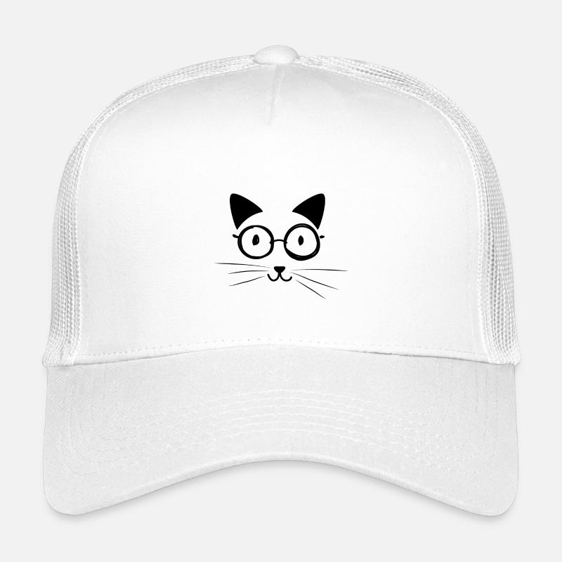 lustiges Katzengesicht Katze Kätzchen Geschenk - Kinder Trucker-Cap - Weiß
