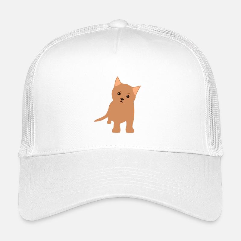 Braunes Kätzchen Flat Design Kinder Trucker-Cap