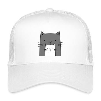 zwei Katzen I große und kleine Katze Geschenk - Kinder Trucker-Cap - Weiß - Vorne
