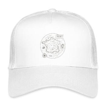 Vintage Karte Frankreich - Kinder Trucker-Cap - Weiß - Vorne