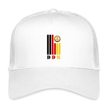 DDR Balken mit Nationalfarben / Geschenk Ostalgie - Kinder Trucker-Cap - Weiß - Vorne