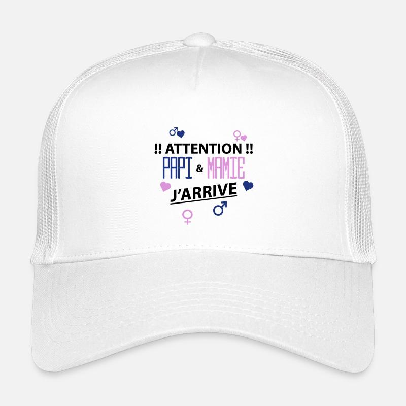 papi mamie j'arrive - Casquette trucker enfant - blanc