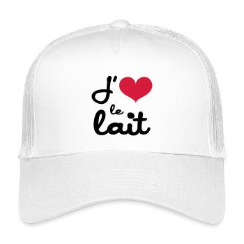 J'aime le lait - Bébé - Casquette trucker enfant - blanc - Devant