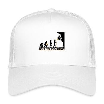 Boulder Evolution Klettern Bergsteigen Spruch - Kinder Trucker-Cap - Weiß - Vorne