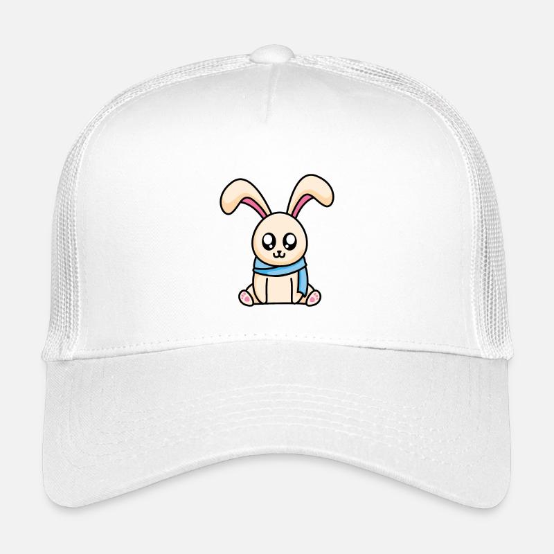 Hase mit Schal - Kinder Trucker-Cap - Weiß