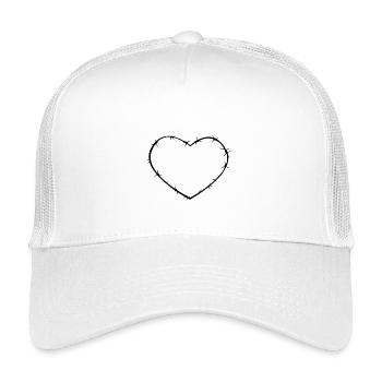 Fil de fer barbelé de coeur - Casquette trucker enfant - blanc - Devant
