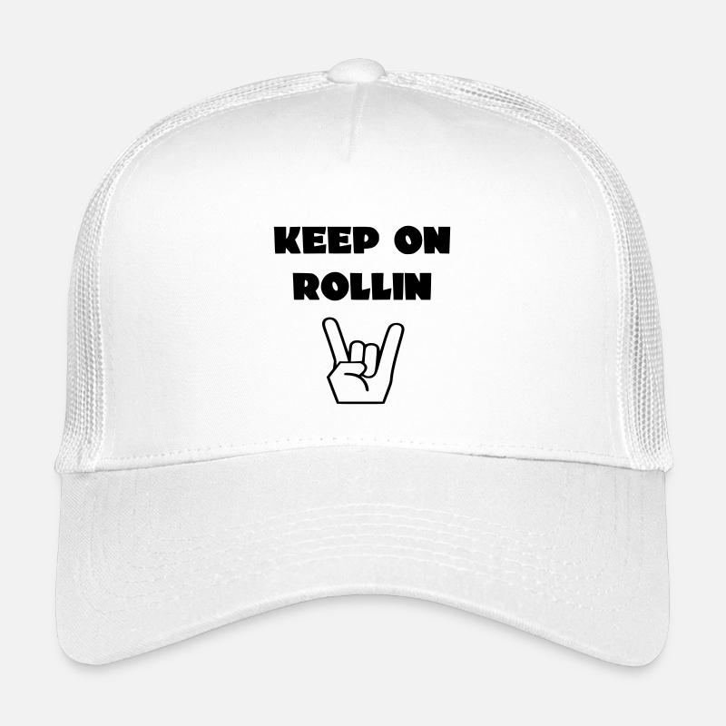 Fahren Sie immer mit Ihrem Rollstuhl weiter # - Kinder Trucker-Cap - Weiß