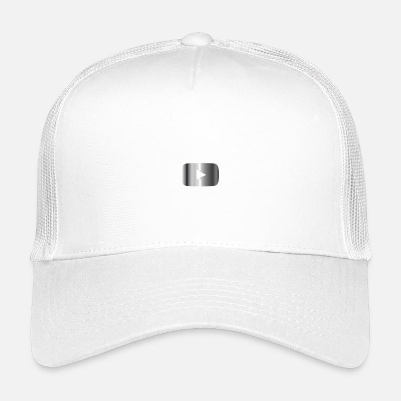 Silberner Play Button - Kinder Trucker-Cap - Weiß