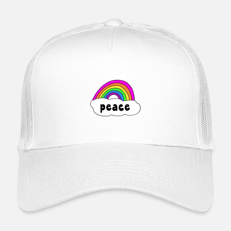 Frieden Peace Regenbogen Wolke - Kinder Trucker-Cap - Weiß