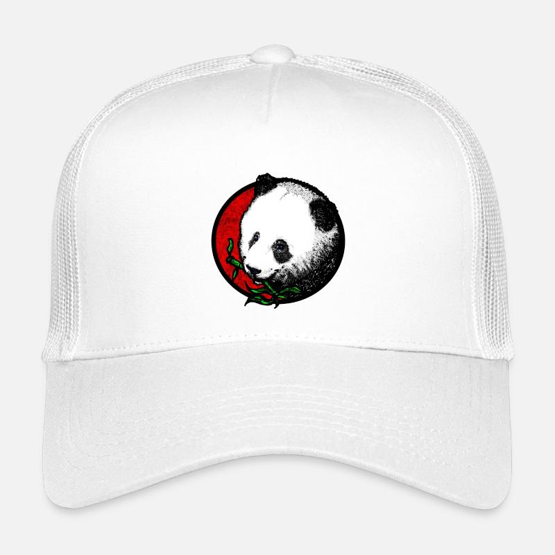 Pandakopf (Bambus/Bunt) - Kinder Trucker-Cap - Weiß