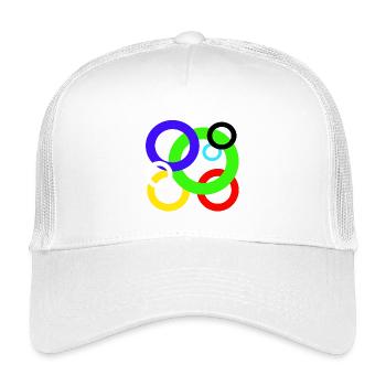 Design colored rings - Kids’ Trucker Cap - white - Front