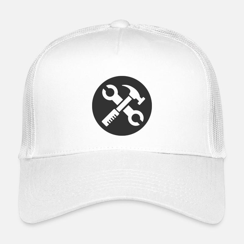 symbol handwerker diy selfmade werkzeug Hammer - Kinder Trucker-Cap - Weiß