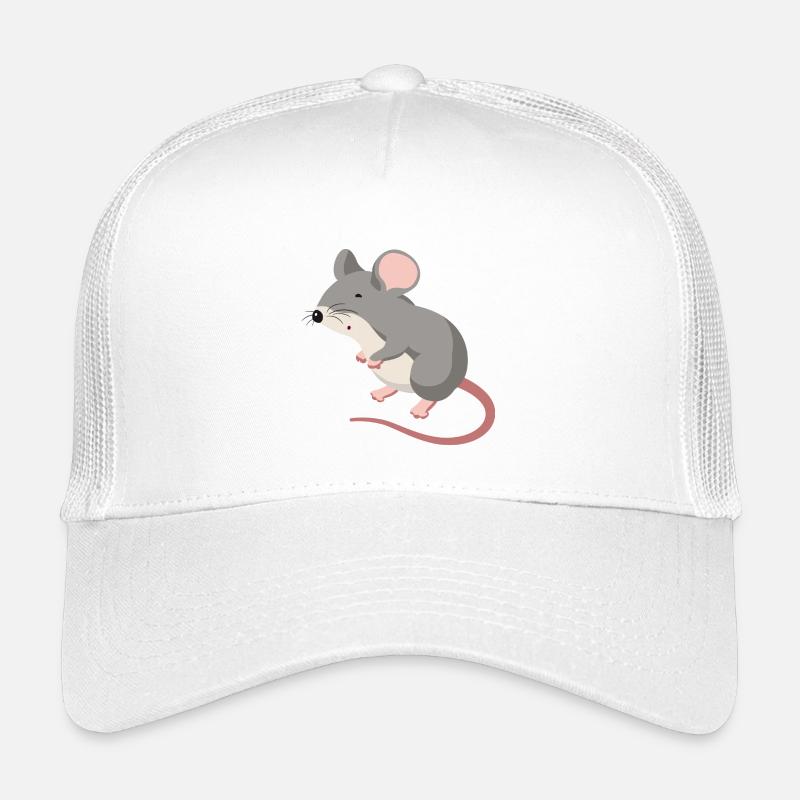 Maus Illustration – handgezeichnetes Tiermo - Kinder Trucker-Cap - Weiß