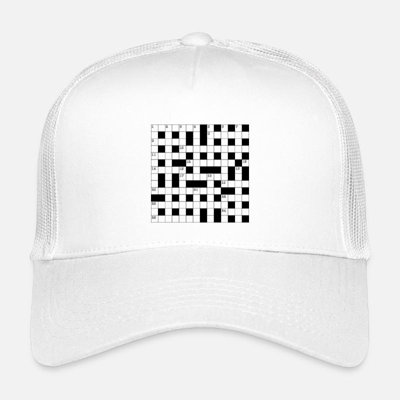Retro Black White Crossword Puzzle Pattern Kids’ Trucker Cap
