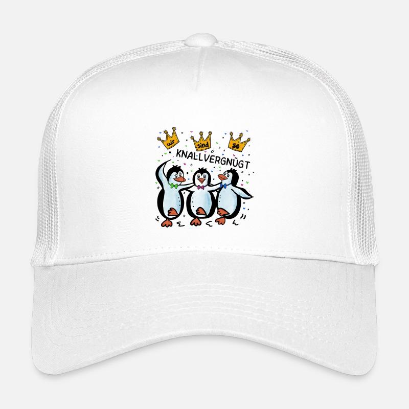 Pinguine - Wir sind so knallvergnügt - Kinder Trucker-Cap - Weiß