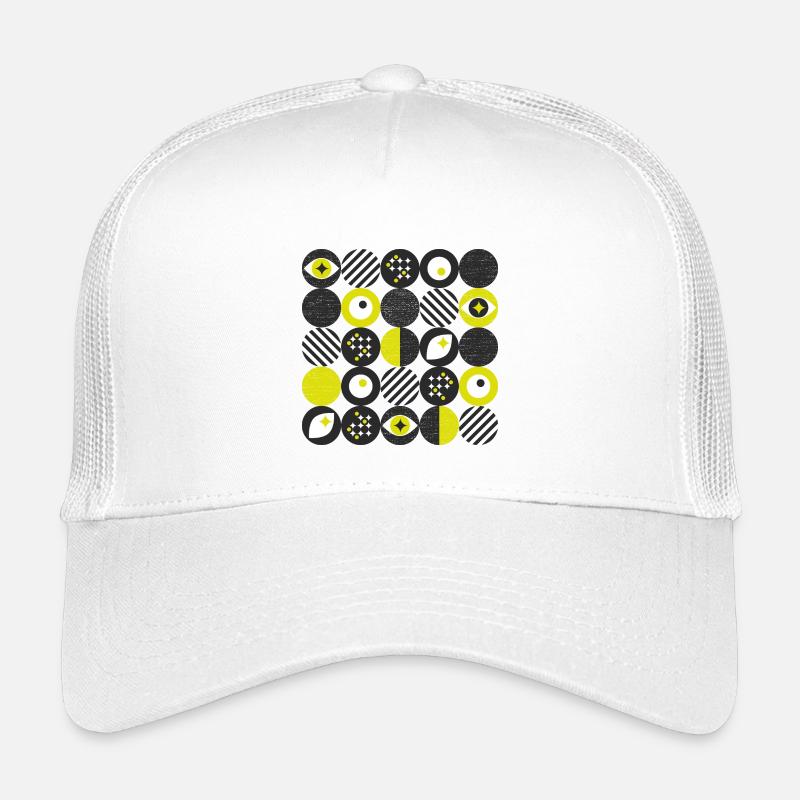 Fetter Minimimalismus l Punkte l gelb - Kinder Trucker-Cap - Weiß
