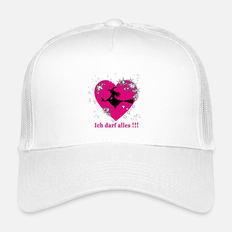 Herzzauber Hexe – Ich darf alles - Kinder Trucker-Cap - Weiß