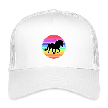 Icelandic Horses Horses Icelander Gallop Horse Fan - Kids’ Trucker Cap - white - Front