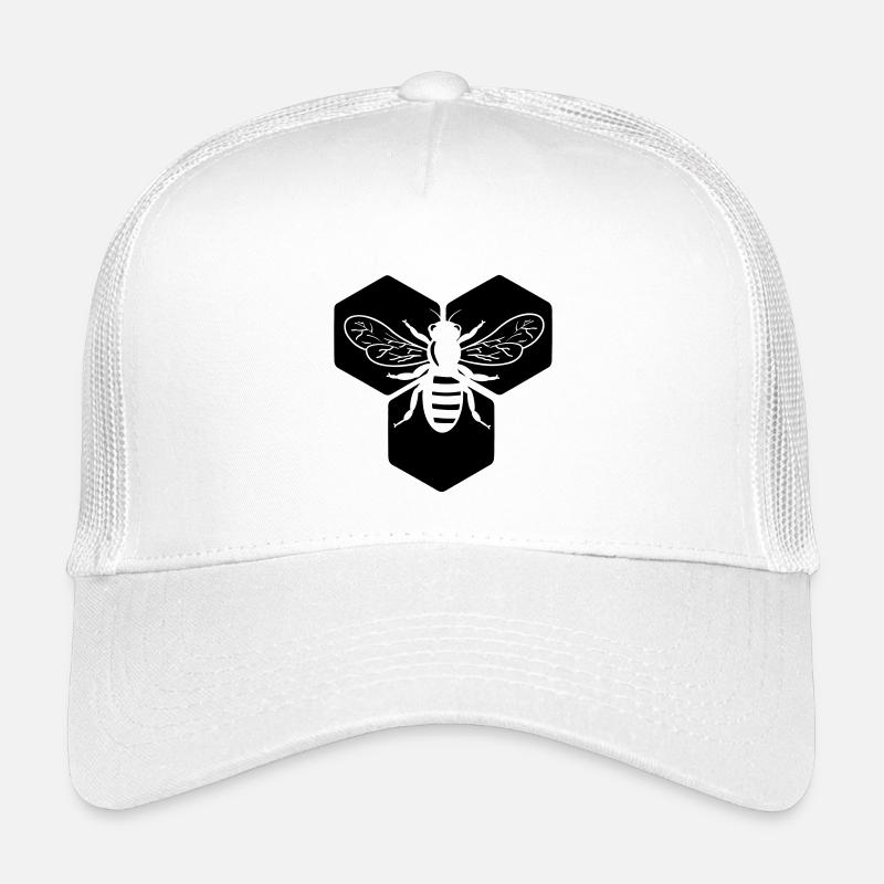 Biene in Wabe - Kinder Trucker-Cap - Weiß