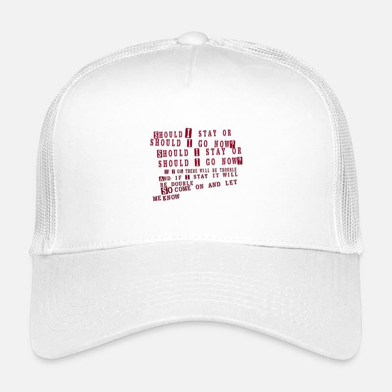 clash - devrais-je rester - Casquette trucker enfant - blanc
