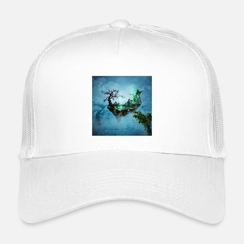 Flying island with trees Kids’ Trucker Cap