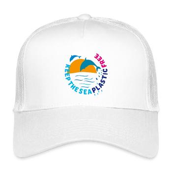 Dauphins, gardez la mer sans plastique - Casquette trucker enfant - blanc - Devant