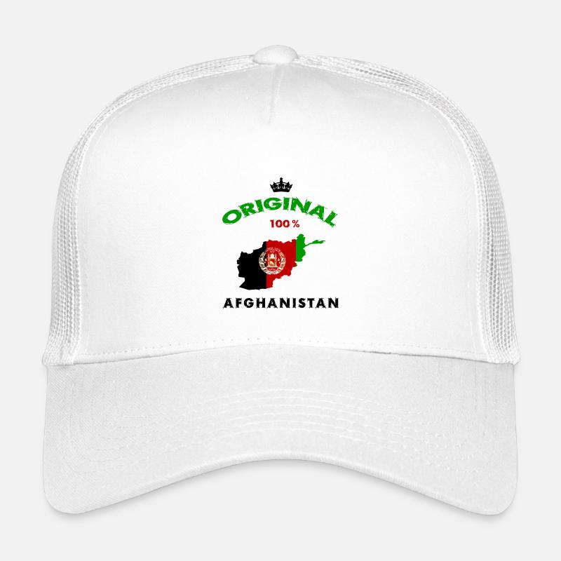 Afghanistan Original 100% Flaggen Design - Kinder Trucker-Cap - Weiß