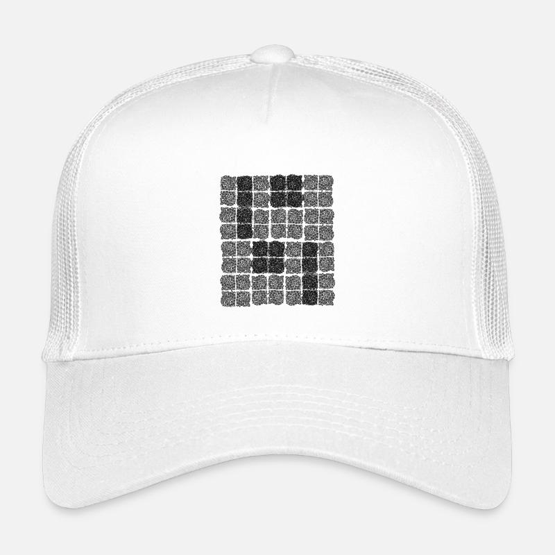 Abstract Cell Pattern in Black and White Kids’ Trucker Cap