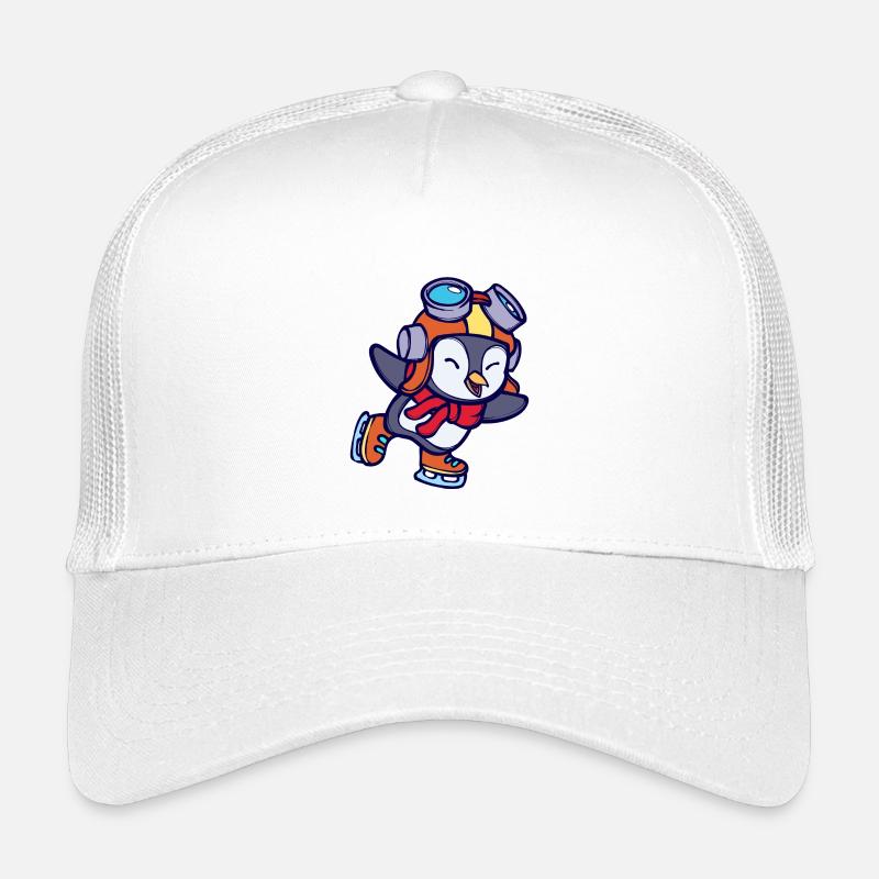 Cool Süß Pinguin Tier Vogel Eislaufen Kalt Kinder Trucker-Cap