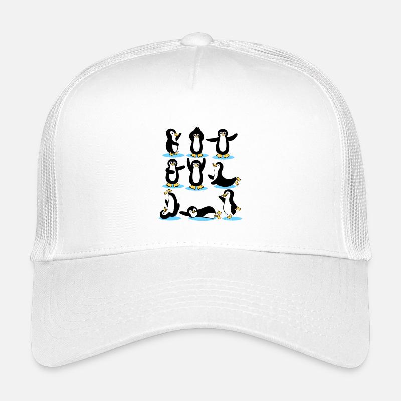 Cool Eislaufen Pinguin Arktis Eis Tier Vogel - Kinder Trucker-Cap - Weiß