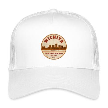 Wichita Vintage Abzeichen Luftkapital - Kinder Trucker-Cap - Weiß - Vorne